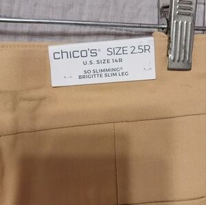 CHICO'S Slimming Brigitte Leg Khaki pants 2.5R or 14 NWT
